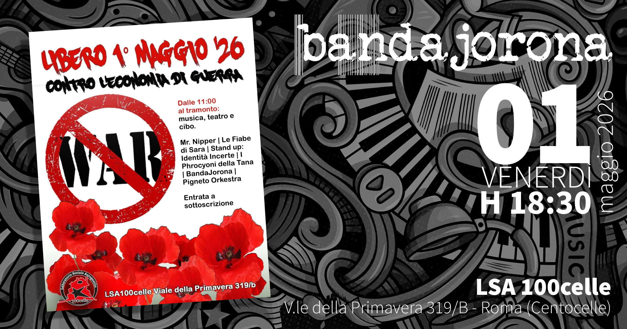 1 maggio 2026 BandaJorona Live a LSA 100celle